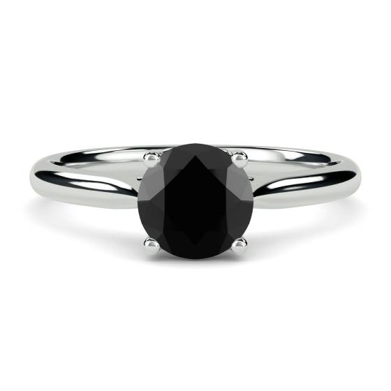Black Diamond Solitaire Ring