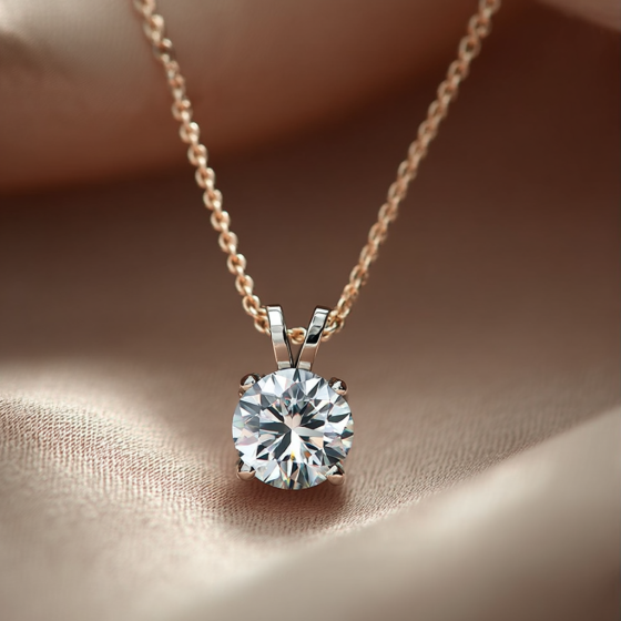 Round Diamond Halo Pendant