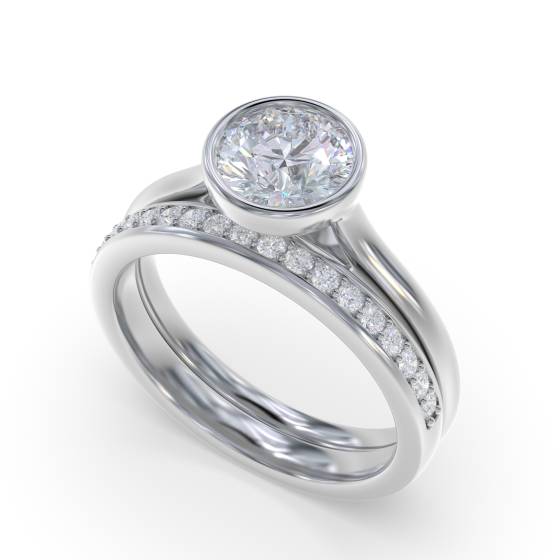 Round Diamond Bezel Set Ring