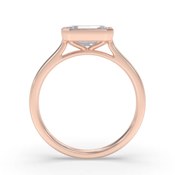 Emerald Diamond Solitaire Ring