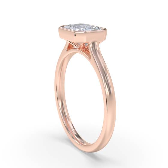 Emerald Diamond Solitaire Ring