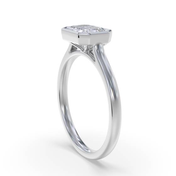 Emerald Diamond Solitaire Ring