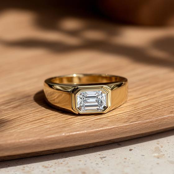 Emerald Mens Signet Ring