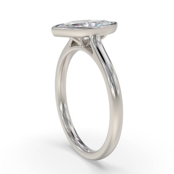 Marquise Diamond Bezel Set Solitaire Ring