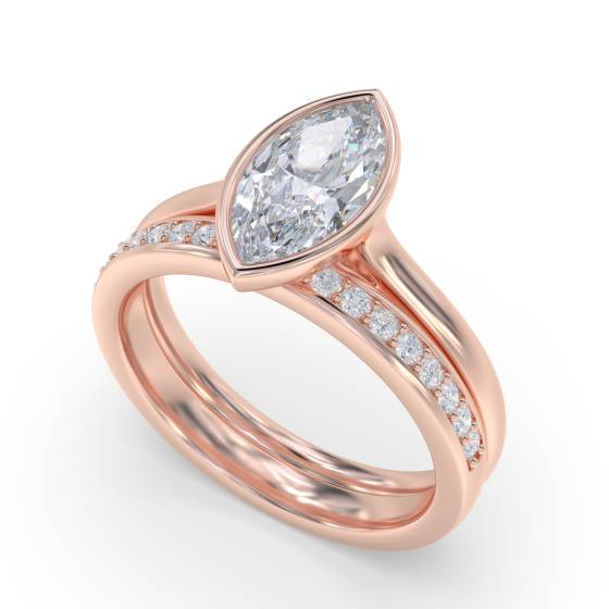 Marquise Diamond Bezel Set Solitaire Ring