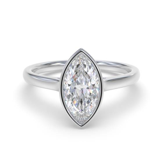 Marquise Diamond Bezel Set Solitaire Ring