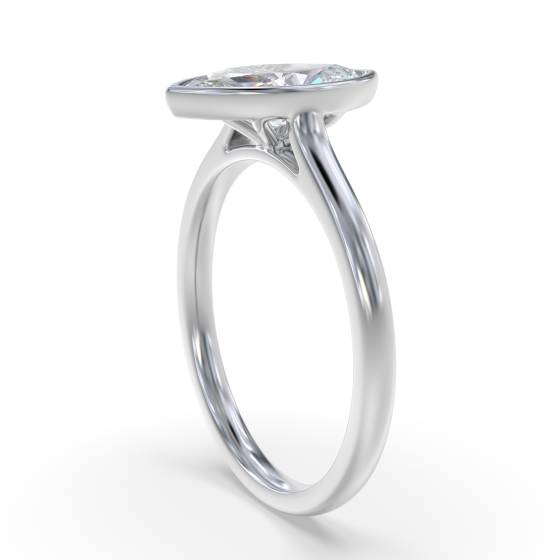 Marquise Diamond Bezel Set Solitaire Ring