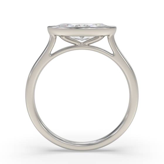 Marquise Diamond Bezel Set East To West Solitaire Ring