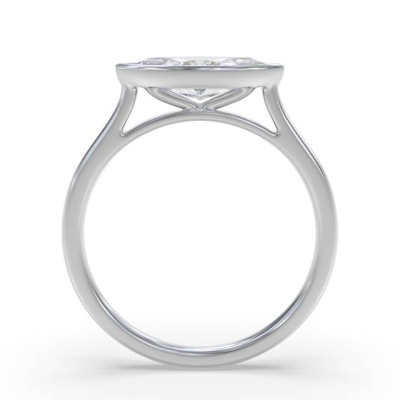 Marquise Diamond Bezel Set East To West Solitaire Ring