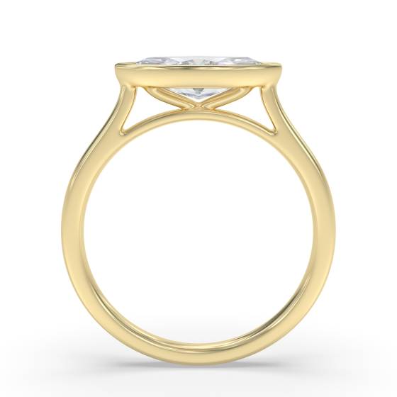 Marquise Diamond Bezel Set East To West Solitaire Ring