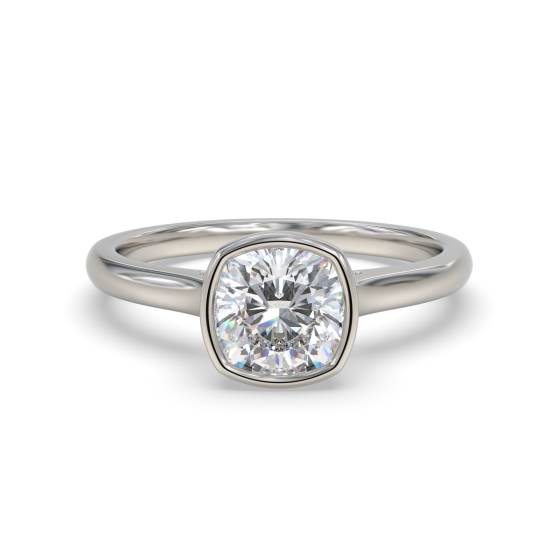 Cushion Diamond Bezel Set Ring