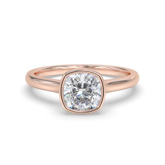 Cushion Diamond Bezel Set Ring