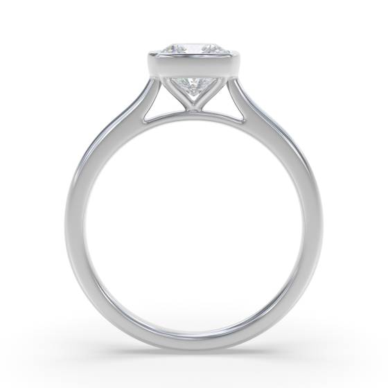 Cushion Diamond Bezel Set Ring