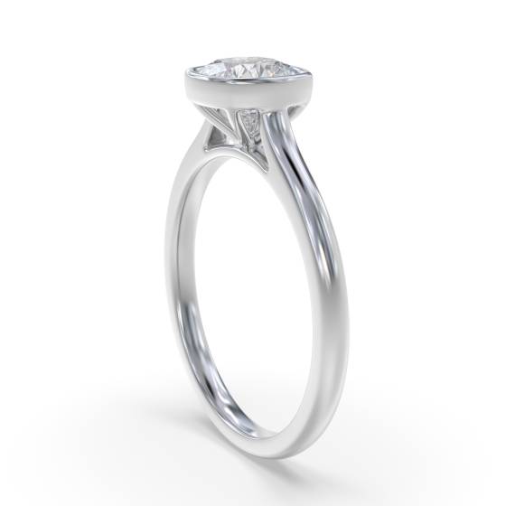 Cushion Diamond Bezel Set Ring