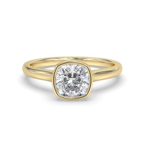 Cushion Diamond Bezel Set Ring