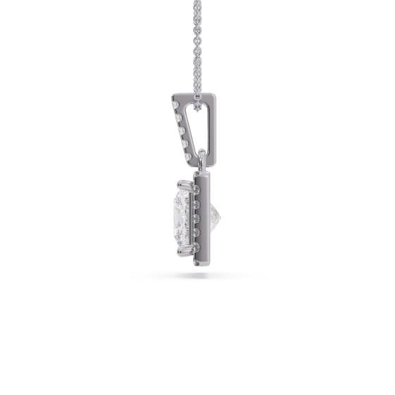 Princess Diamond Single Halo Pendant
