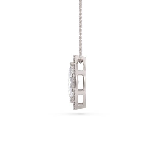 Marquise Diamond Single Halo Pendant