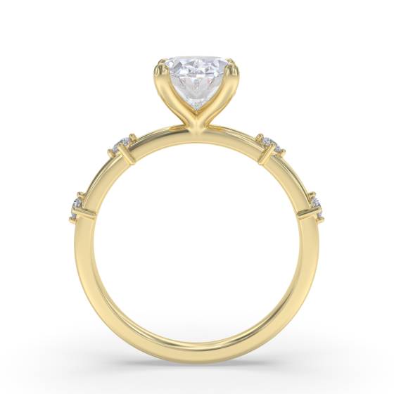 Oval and Round Diamond Designer Ring