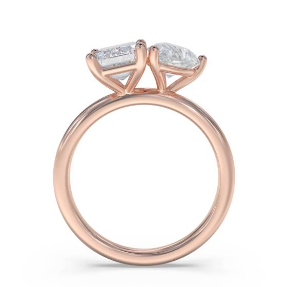 Emerald and Pear Toi Et Moi Designer Ring