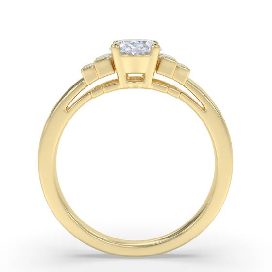 Oval and Baguette Side Stone Ring