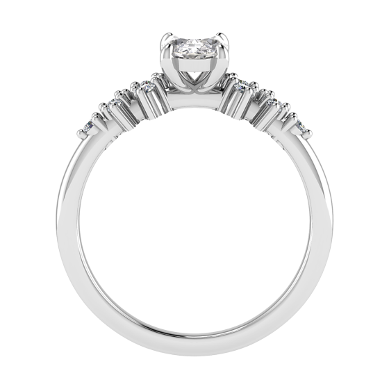 Oval Diamond Shoulder Set Ring