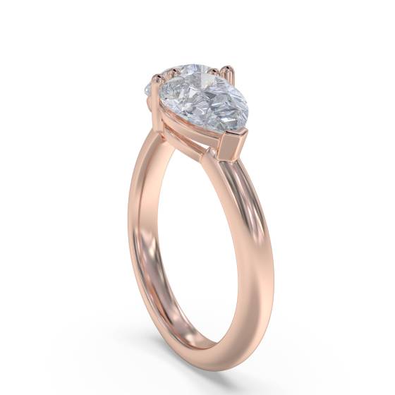 2 Stone Pear Diamond Ring