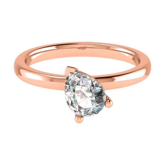 Pear Diamond Toi et Moi Stackable Solitaire Ring