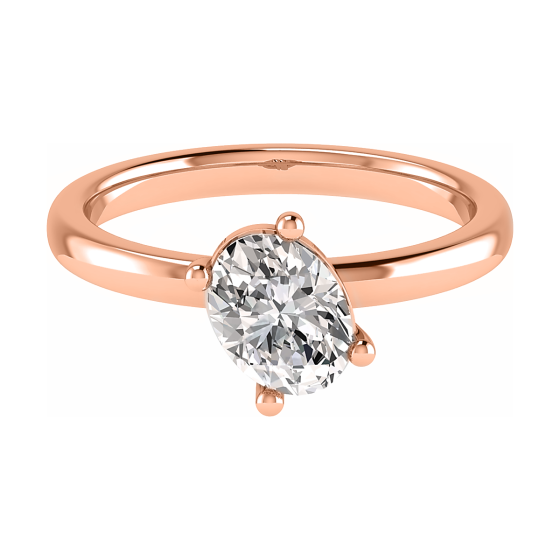 Oval Diamond Toi et Moi Stackable Solitaire Ring