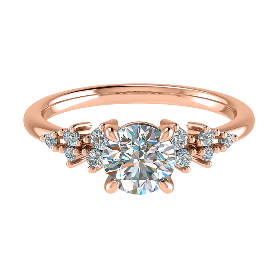 Round Diamond Shoulder Set Ring