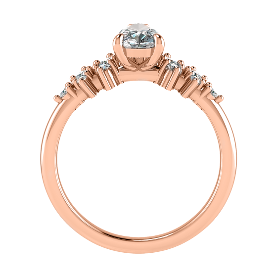 Pear Diamond Shoulder Set Ring