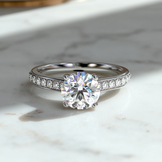 Shoulder Set Diamond Engagement Ring