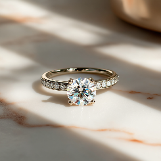 Shoulder Set Diamond Engagement Ring