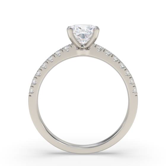 Cushion Diamond Shoulder Set Ring