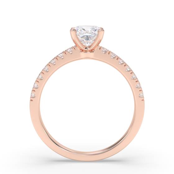 Cushion Diamond Shoulder Set Ring