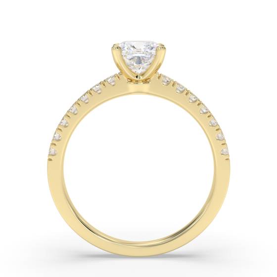 Cushion Diamond Shoulder Set Ring