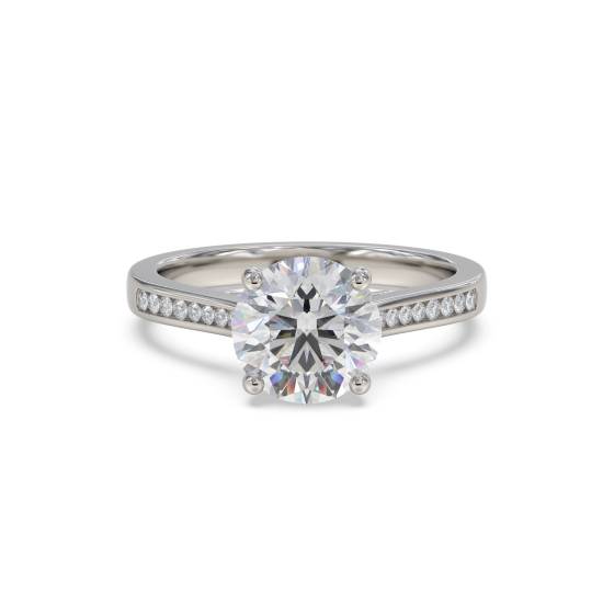 Round Diamond Shoulder Set Ring