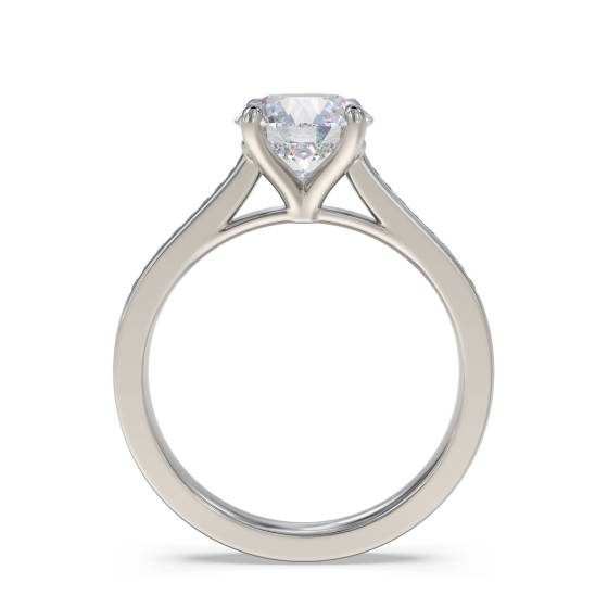 Round Diamond Shoulder Set Ring