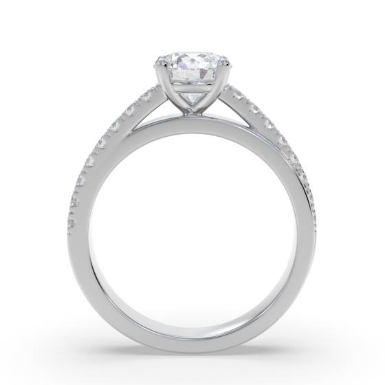 Round Diamond Shoulder Set Ring