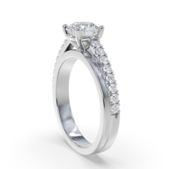 Round Diamond Shoulder Set Ring