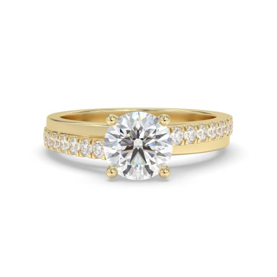 Round Diamond Shoulder Set Ring