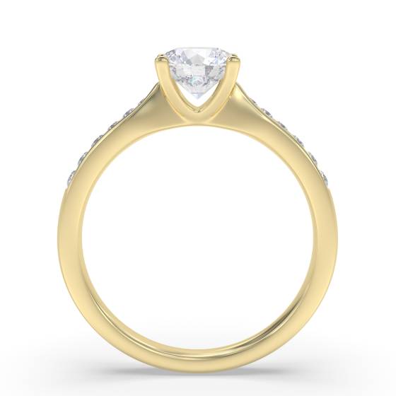 Round Shoulder Set Diamond Engagement Ring