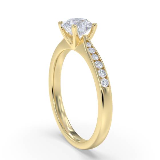 Round Shoulder Set Diamond Engagement Ring