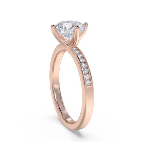 Round Diamond Shoulder Set Ring