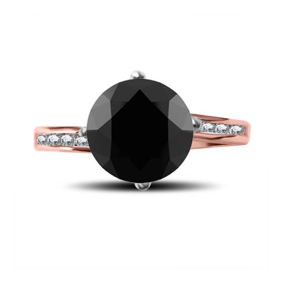 Black Diamond Shoulder Set Ring