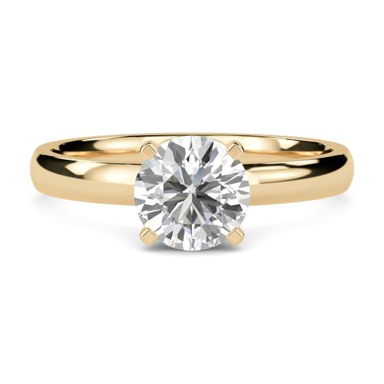 0.90ct SI1/G Round Natural Diamond Engagement Ring