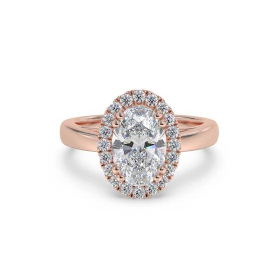 GIA Certified 1.40ct VS1/E Oval Diamond Halo Ring
