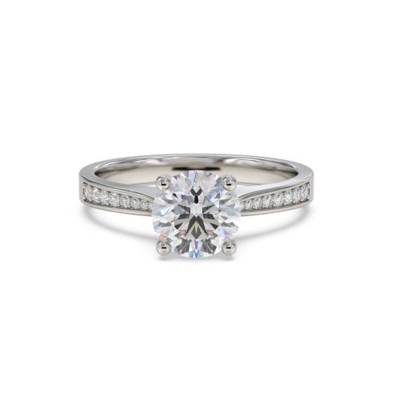 Round Diamond Shoulder Set Ring