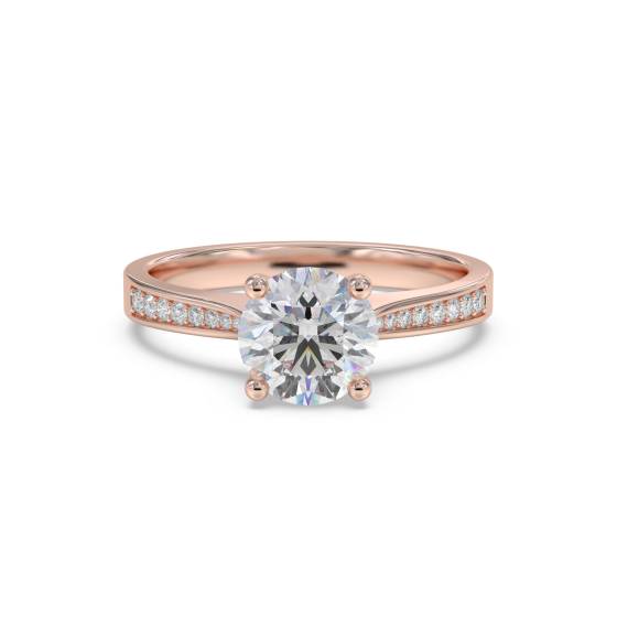 Round Diamond Shoulder Set Ring