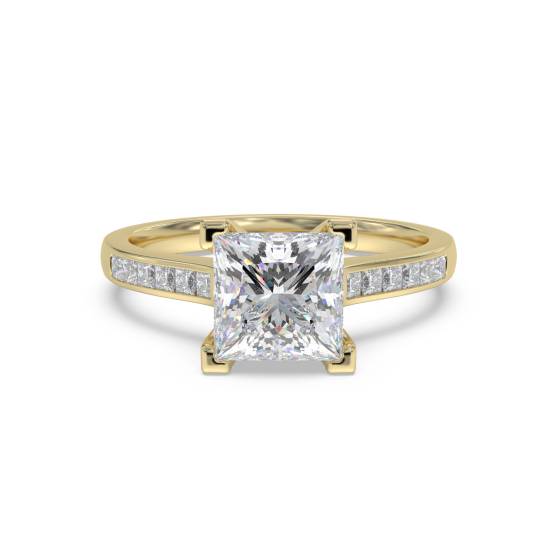Princess Diamond Shoulder Set Ring