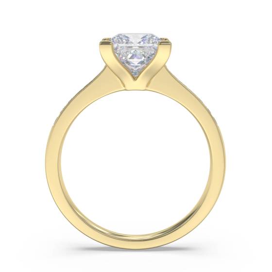 Princess Diamond Shoulder Set Ring